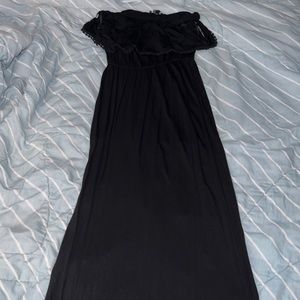 Black Strapless Maxi Dress